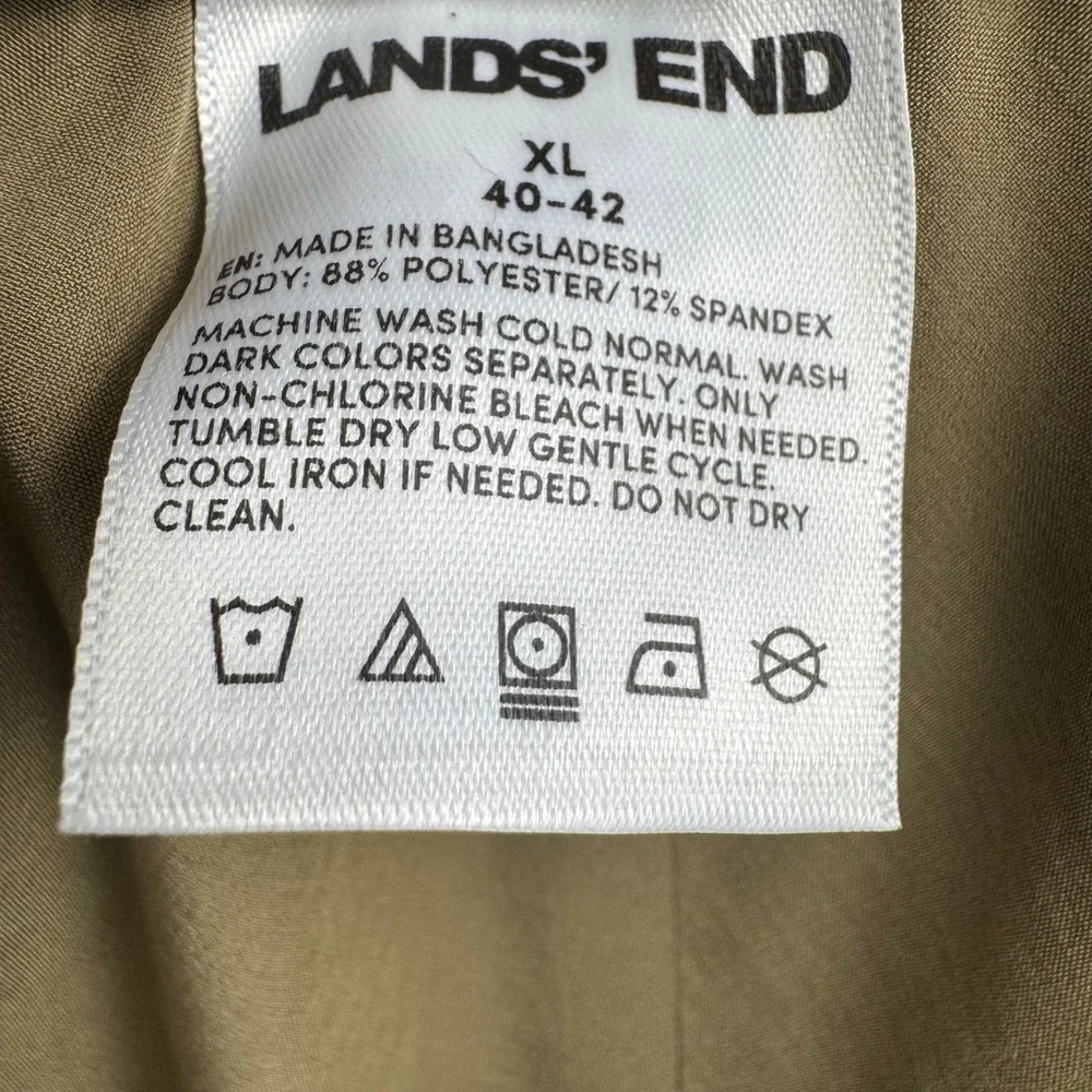 Lands End Performance Shorts Mens XL Khaki Tan Stretch Cargo Hiking Gorpcore
